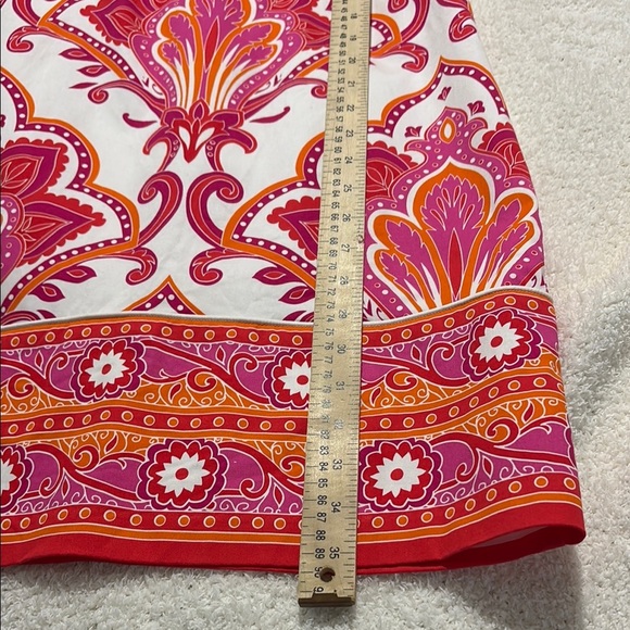 London Times Orange and Red Sheath Dress Halter Midi - Picture 7 of 9